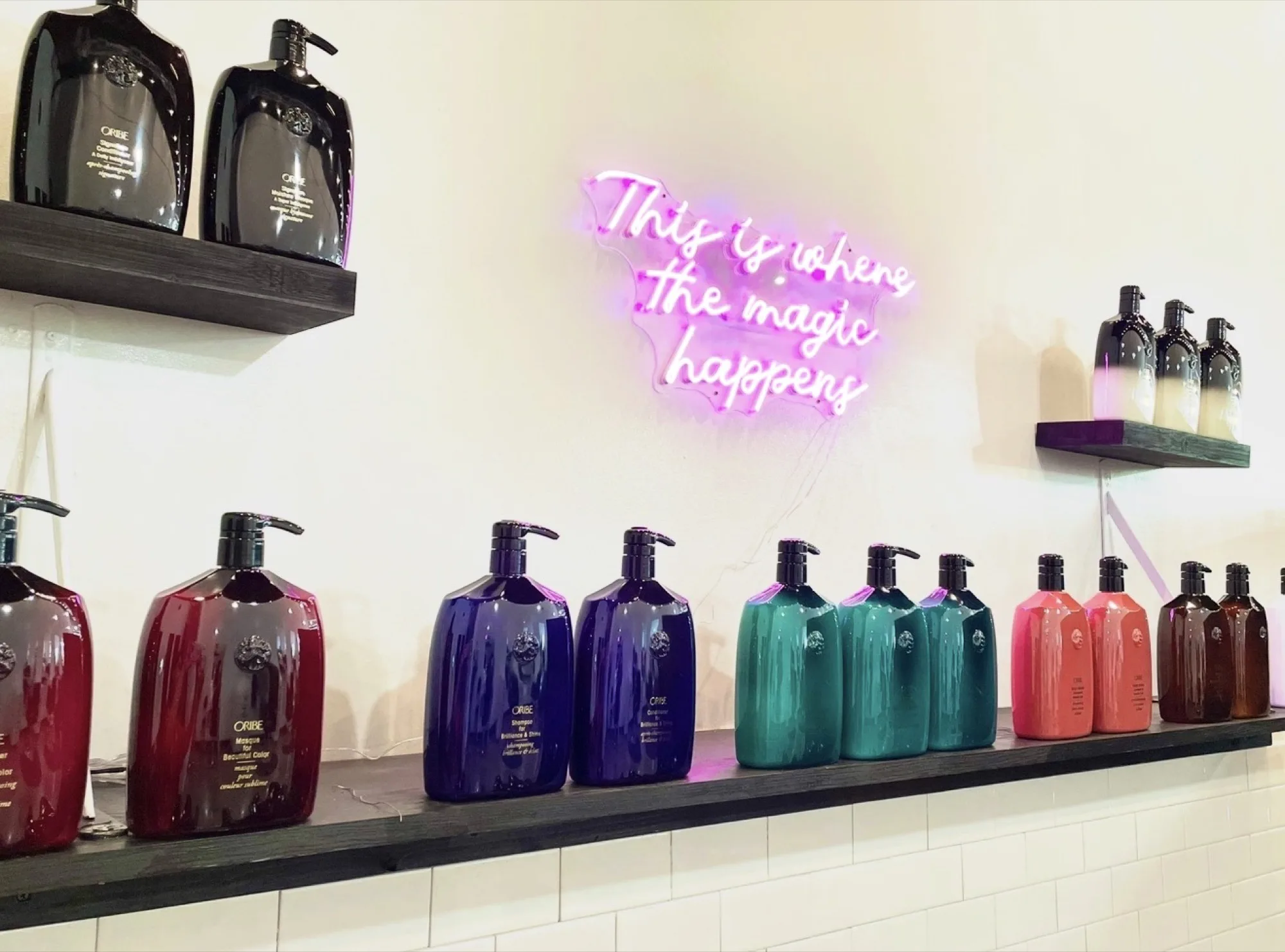 The Oribe wall at Paige & Co. Salon